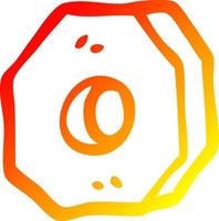 warm gradient line drawing cartoon screw nut vector