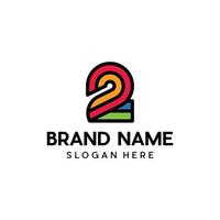 Number Two Colorful Modern Logo vector