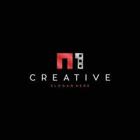 Letter M Film Media Modern Logo vector
