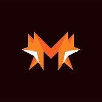 logotipo geométrico moderno de la letra m fox vector