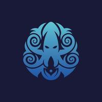 logotipo creativo de lujo de adorno de calamar vector