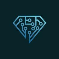 Diamond Circuit Technology Modern Logo vector