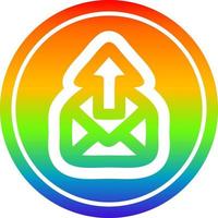 send email circular in rainbow spectrum vector