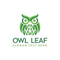 Bird Owl Leaf Ecology Logo vector