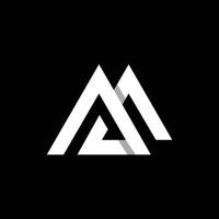 Letter AS Mountain Geometric Logo vector