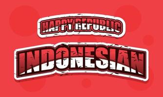 Indonesian Banner Happy Republic Creative Design vector