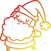 warm gradient line drawing santa claus vector