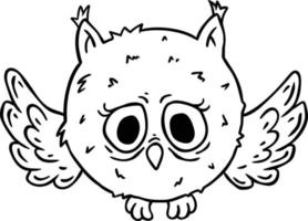 Cute Owl Coloring Page vector