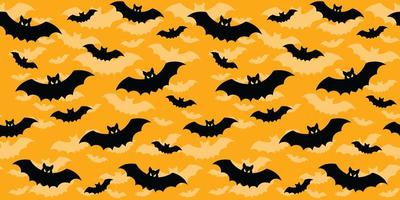 Seamless bat background in yellow halloween banner photo