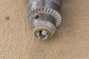 close up of a drill without drill bits photo