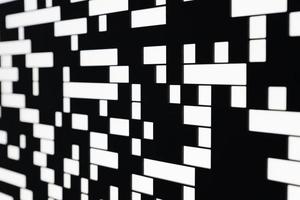 QR code abstract bacground. Hi tech backdrop, selective focus photo