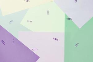 Abstract different multicolored pastel backgrounds with clips and place for text. Top view. photo