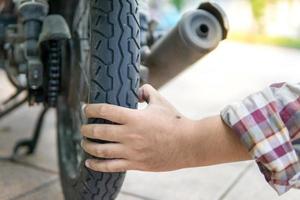 motorcycle tire check photo