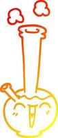 warm gradient line drawing cartoon bong vector