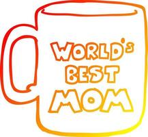 warm gradient line drawing worlds best mom mug vector