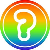 question mark circular in rainbow spectrum vector