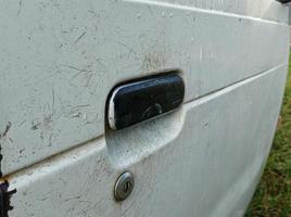 car door handle on an old car photo