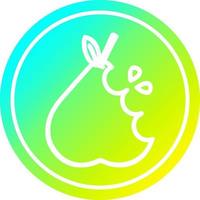 juicy pear circular in cold gradient spectrum vector