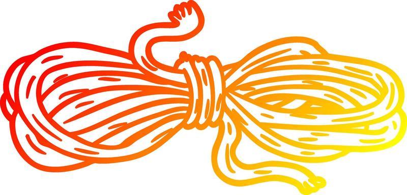 warm gradient line drawing Cartoon rope