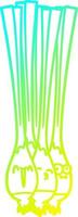 cold gradient line drawing spring onions vector