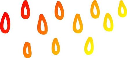 warm gradient line drawing cartoon rain vector