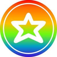 star shape circular in rainbow spectrum vector