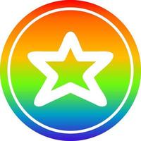 star shape circular in rainbow spectrum vector