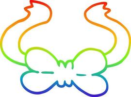 rainbow gradient line drawing cartoon bow tie vector