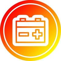 industrial battery circular in hot gradient spectrum vector