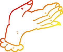 warm gradient line drawing cartoon hand vector