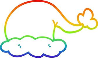 rainbow gradient line drawing cartoon santa hat vector