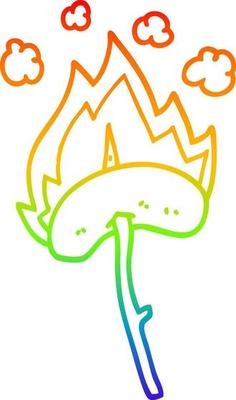 rainbow gradient line drawing cartoon hot dog