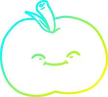 cold gradient line drawing cartoon apple vector