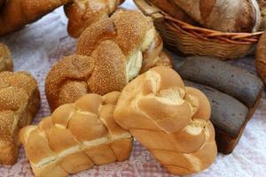 Bread and bakery products are sold in a store in Israel. photo