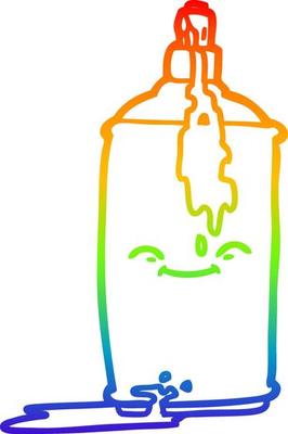 rainbow gradient line drawing cartoon spray paint can