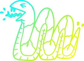 cold gradient line drawing cartoon hissing snake vector