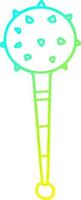 cold gradient line drawing cartoon medieval mace vector