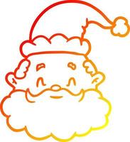 dibujo de línea de gradiente cálido cara de santa claus vector