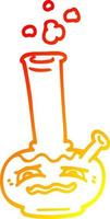 warm gradient line drawing cartoon bong vector