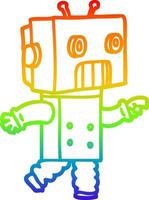 rainbow gradient line drawing cartoon robot vector