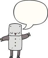 cartoon robot and speech bubble vector