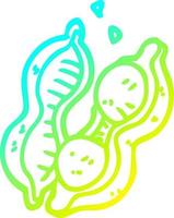 cold gradient line drawing cartoon peas in pod vector