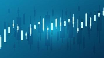 candlestick with bar chart and line indicator show stock price or financial investment profit. business planning management background concept vector