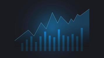 el gráfico de barras muestra el rendimiento empresarial y la eficacia financiera en un fondo azul oscuro vector