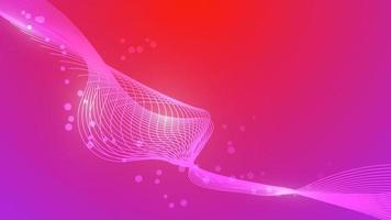 abstract smooth curve line on pink gradient lighting color background vector