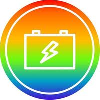 batería industrial circular en el espectro del arco iris vector