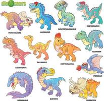 conjunto de dinosaurios prehistóricos vector