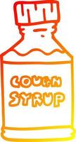 warm gradient line drawing cartoon cough syrup vector