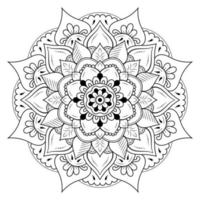 Mandala background Coloring Pages, pattern flower with black color,  concept meditation and relax. vector
