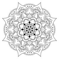 Mandala background Coloring Pages, pattern flower with black color,  concept meditation and relax. vector